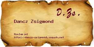 Dancz Zsigmond névjegykártya